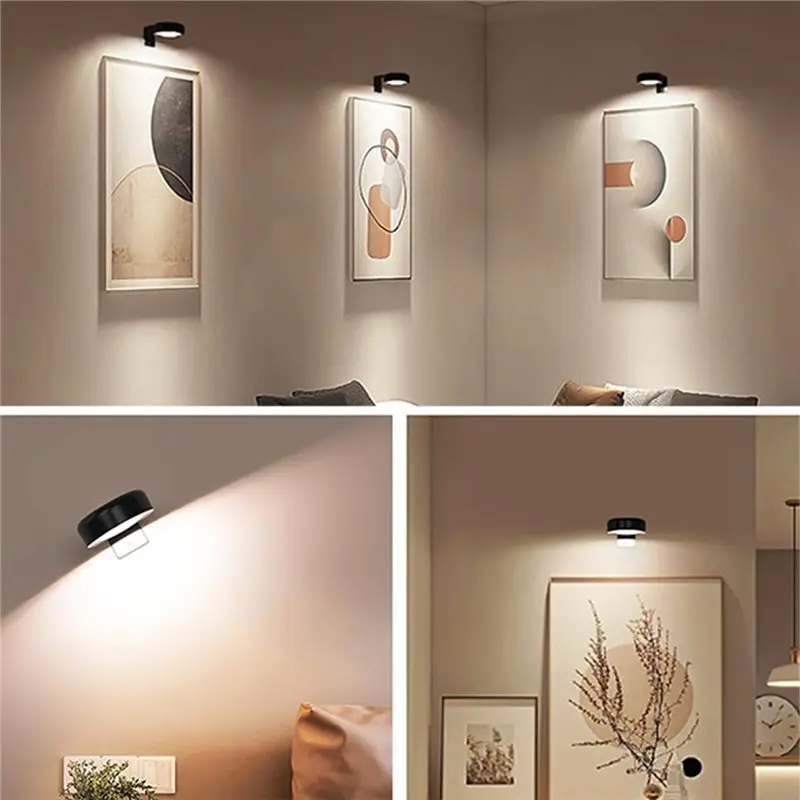 Battery Operated 3Pcs Led Painting Light Magnetic With Remote Dimmer Timer 3 Lighting Modes Art Display Function #6