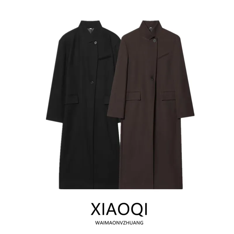 

Spring 2026 Women's Long Sleeve Stand Collar Mixed Fiber Coat New Arrival Elegant Simple Style Online Exclusive Sale