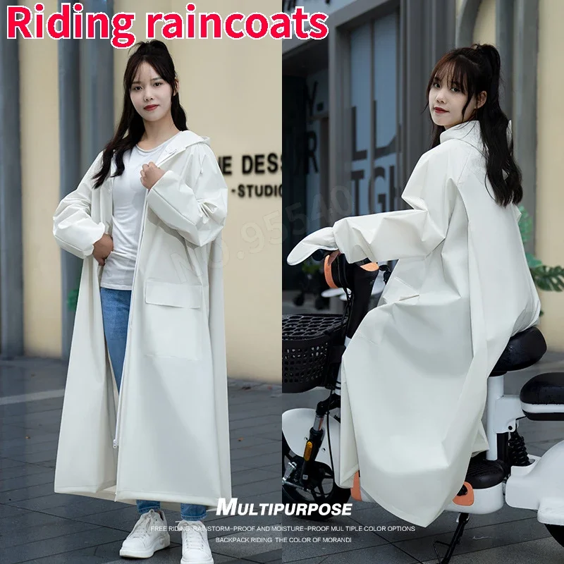 Raincoat eva men women long full body anti rainstorm outdoor hiking electric bicycle thickened one-piece adult riding poncho