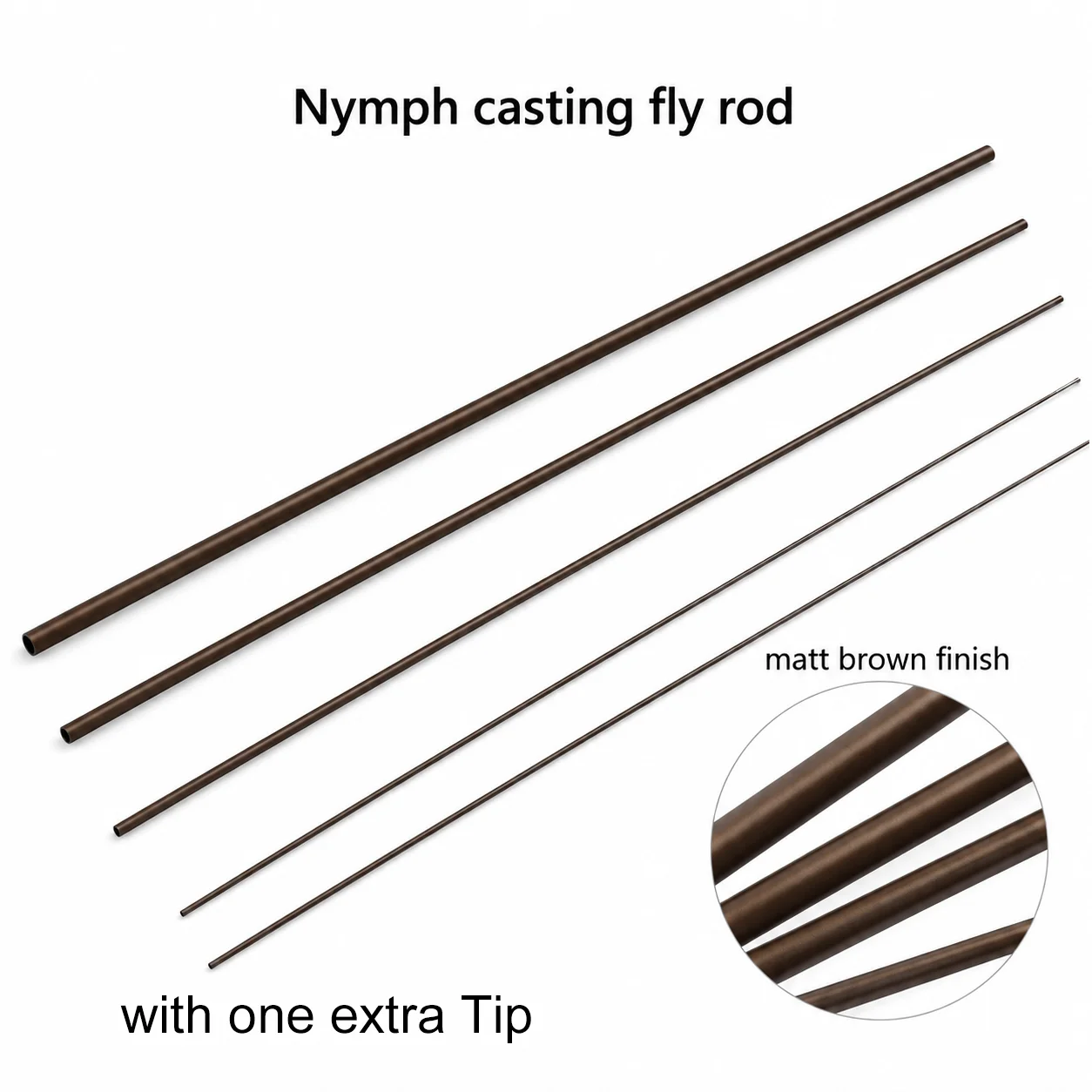 Caña de Pescar Aventik Nymph Casting Fly Rod Blank 10'0", 10'6", 11'0" de Carbono Toray 40T de Japón, Acción Media Rápida con Punta Adicional