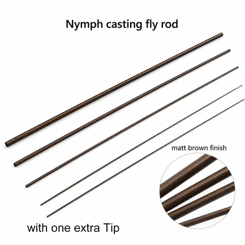 Aventik Nymph Casting Fly Rod Blank 10'0", 10'6", 11'0" Japan Toray 40T Carbon Medium Fast Action Rod Blank With Extra Tip