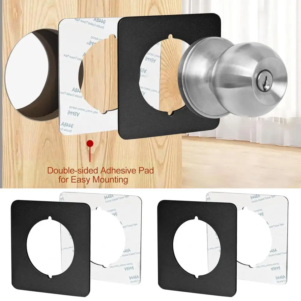 Standard Door Handle Repair Piece 2pcs Self-adhesive Door Knob Plates Scratch-resistant Handle Cover Filler Simple for Doors