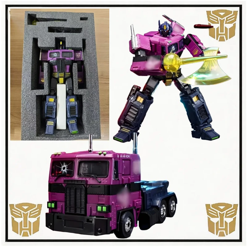 Transformers MP-10 Shattered Glass Optimus Prime Versión KO Morado Figura de Acción Coleccionable con Deformación Adorno Regalo