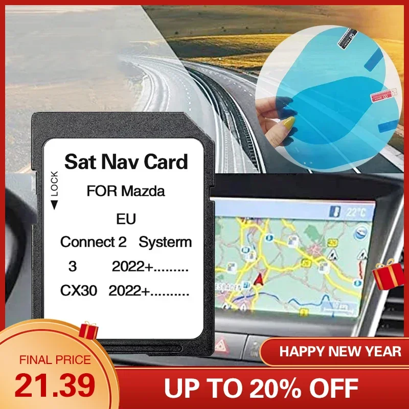 

New 2024 Map Navigation SD Card GPS Connect 2 System for Mazda 3/CX30 2022+ Vehicle Upgrade Multimedia EU Russia Ukraine Turkey