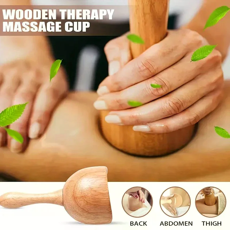 

Wooden Handheld Massage Cup,Wooden Swedish Cup, Lymphatic Drainage Massage Tool,for Body Sculpting Anti-Cellulite Gua Sha