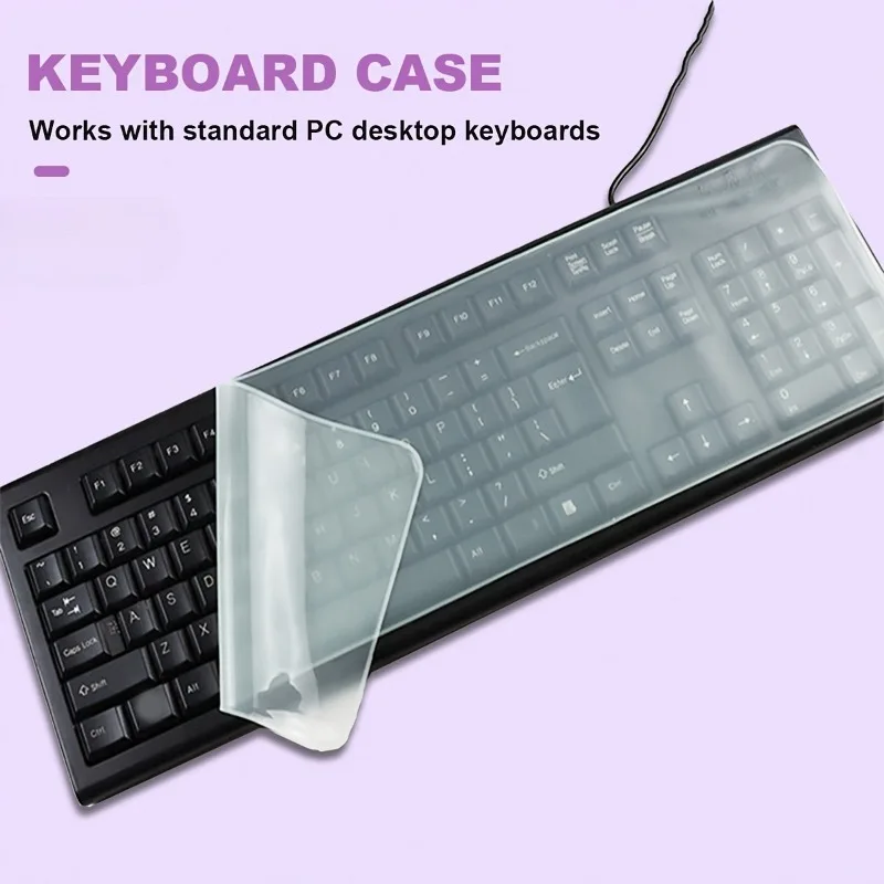 1 piece ultra-thin transparent keyboard protective cover - standard PC desktop keyboard dustproof protective cover