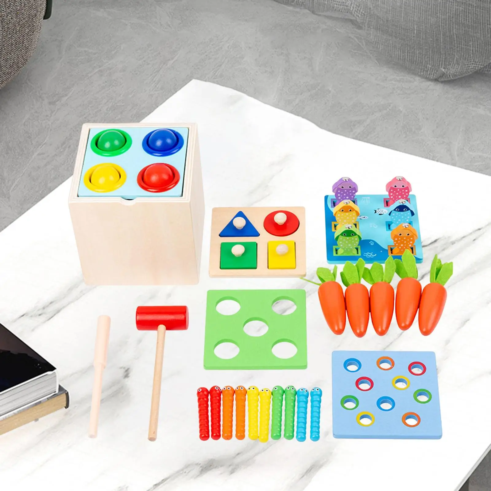 

Montessori Wooden Hammering Pounding Toy for Toddler 3+ Years Old Girls Boys