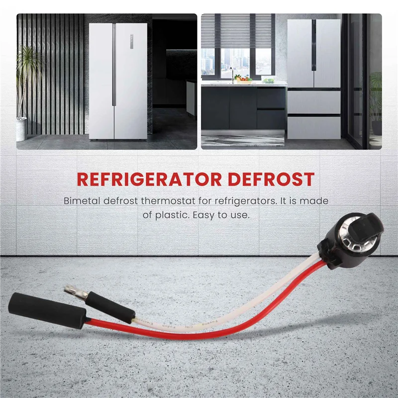 297216600 Freezer Refrigerator Bi-Metal Defrost Thermostat for Frigidaire&Kenmore Replace Thermostat