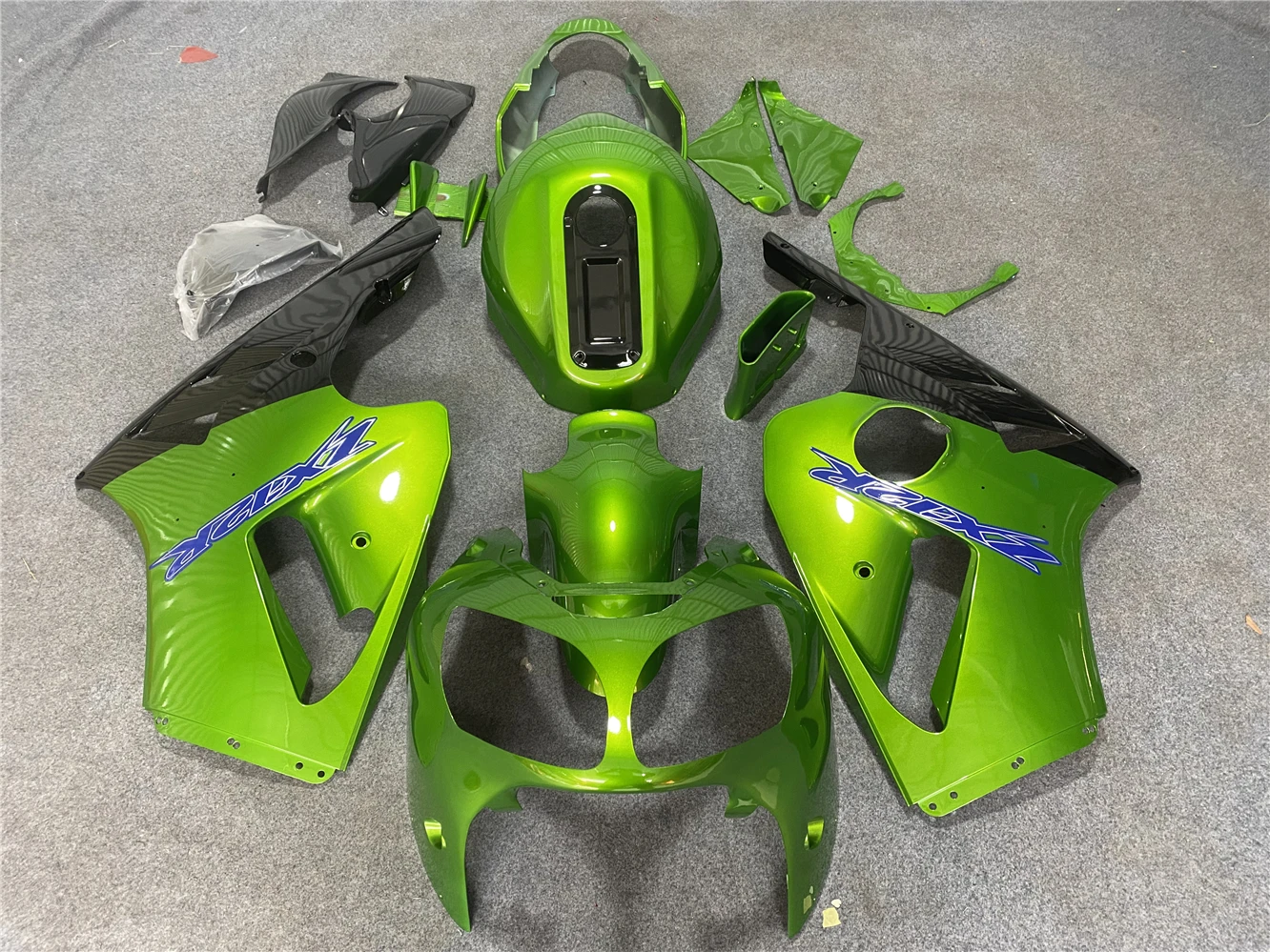 Motorcycle Fairing Kit Suitable for Kawasaki ZX-12R 00-01 Year ZZR1200 12R 2000 2001 Fairing Pearl Green Black Blue