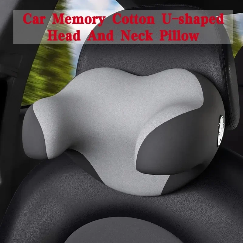 Car Seat Headrest Pad 3D Memory Foam Pillow Head Neck Pain Relief Travel Neck Support Breathable Mesh Fabric Memory Foam Cushion