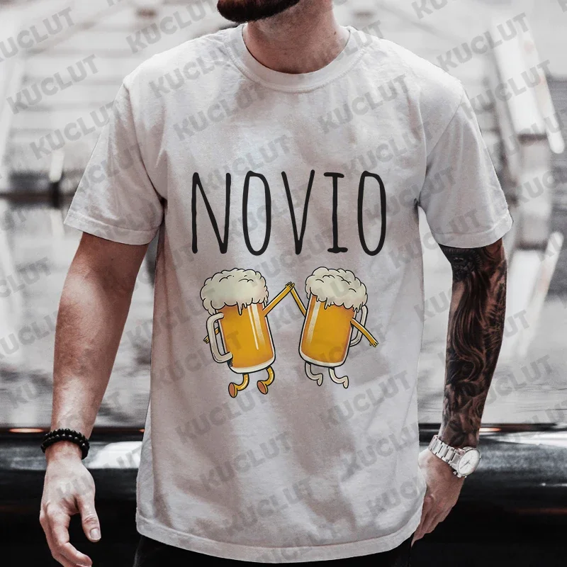 Fidanzato spagnolo Evg Team Groom Man T Shirt Single addio manica corta Tees addio al celibato Tshirt Wedding Beer Graphic Tops