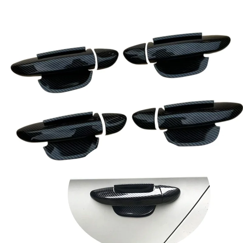 Carbon Fiber Chrome Car Door Handle Covers Trim Styling Auto Accessories for VW Passat CC B6 B7 2007-2016