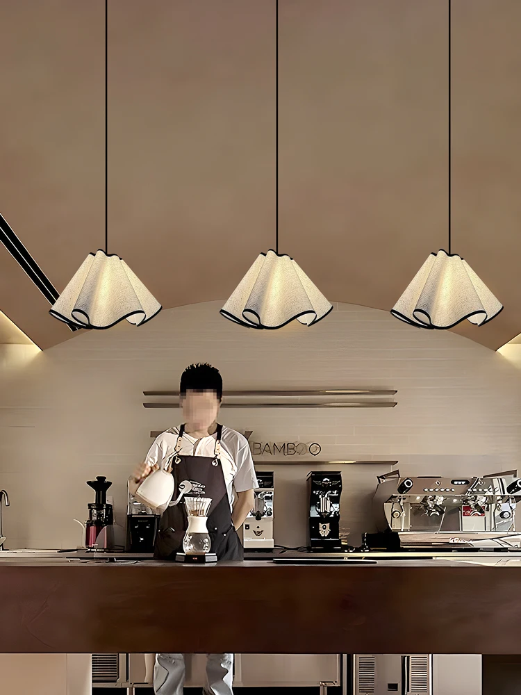 Nordic restaurant chandelier designer, restaurant coffee shop, milk tea shop, bar counter, creative retro art petal light