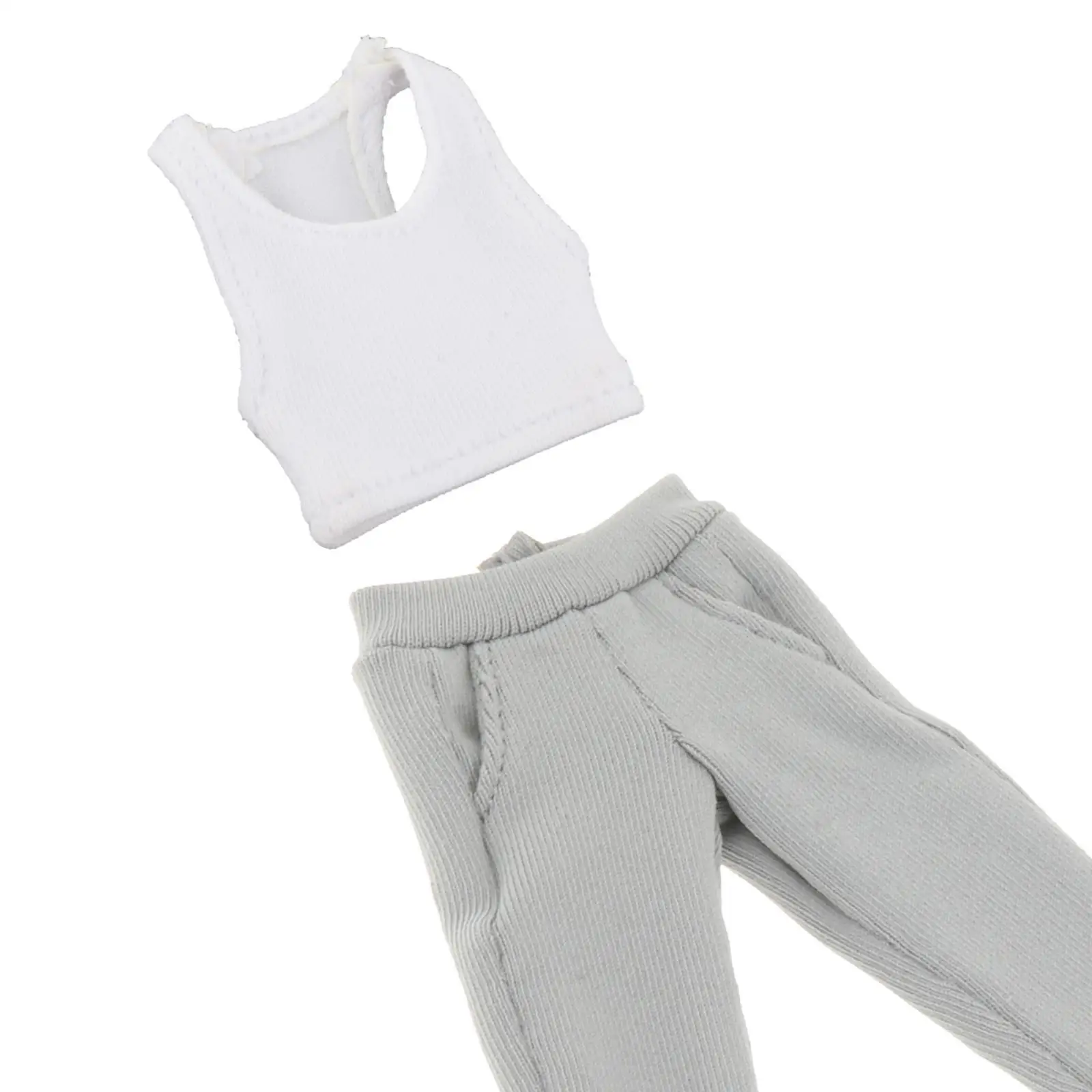 Immagine 6: 2 pezzi 1/12 moda femminile tinta unita gilet sportivo e pantaloni costume per 6 
