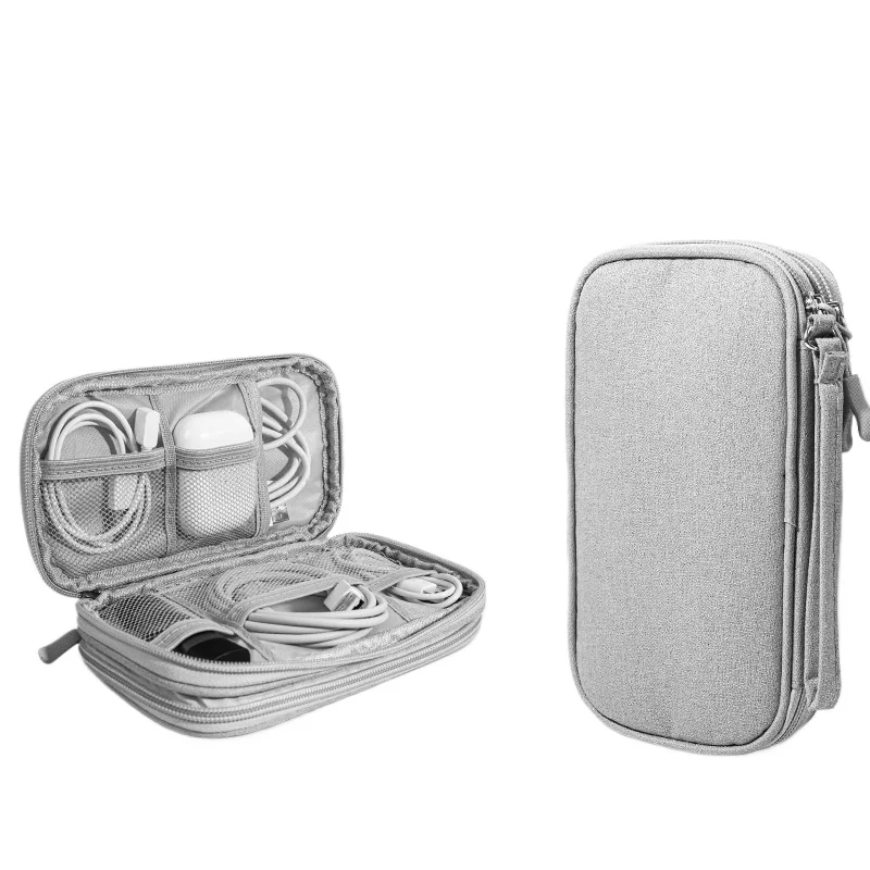 Digital Tech Organizer Multi-Layer Interior Pockets for Power Bank Hard Drive USB Cable Earphone Dustproof Case Organizer Bags