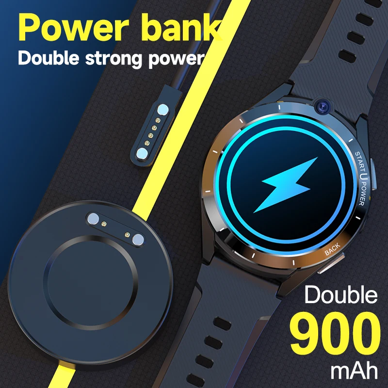 1800 mAh 8 milionów pikseli podwójny aparat 1,6 cala 400*400 HD okrągły ekran SIM 4G pełne połączenie Netcom 6 + 128 GB smartwatch z systemem Android