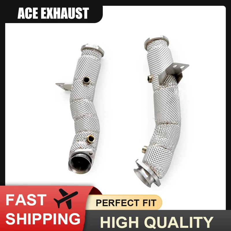 Edelstahl-Hochleistungs-Sport-Downpipe-Auspuffkopf für Mercedes-Benz C43 3.0T 2016-2019 mit Wärmeisolierung zur Leistungssteigerung – Detail 4