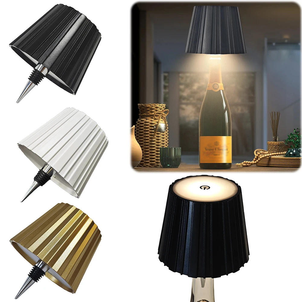 

Metal Dimmable Bottle Lamp Rechargeable 3 Colors Dimmable Portable Cordless Table Lamp Touch Control for Family Restaurant & Bar