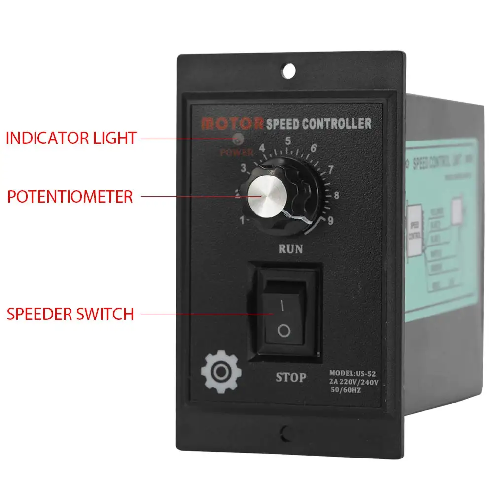 AC220V موتور سرعة المراقب المالي 400 واط التيار المتناوب موتور سرعة محدد منظم المراقب المالي إلى الأمام إلى الوراء 50 هرتز/60 هرتز حاكم للطباعة #5