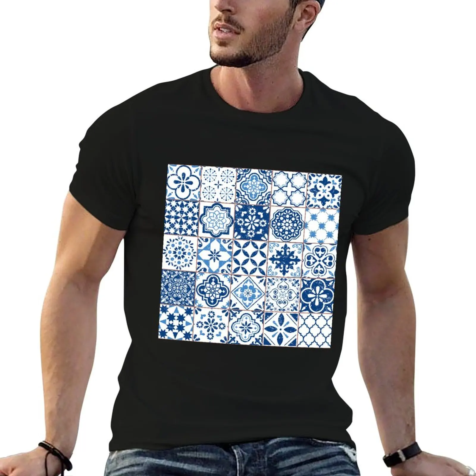 

Azulejo Tiles #4 T-Shirt Man t-shirt boys whites vintage clothes black t-shirts for men