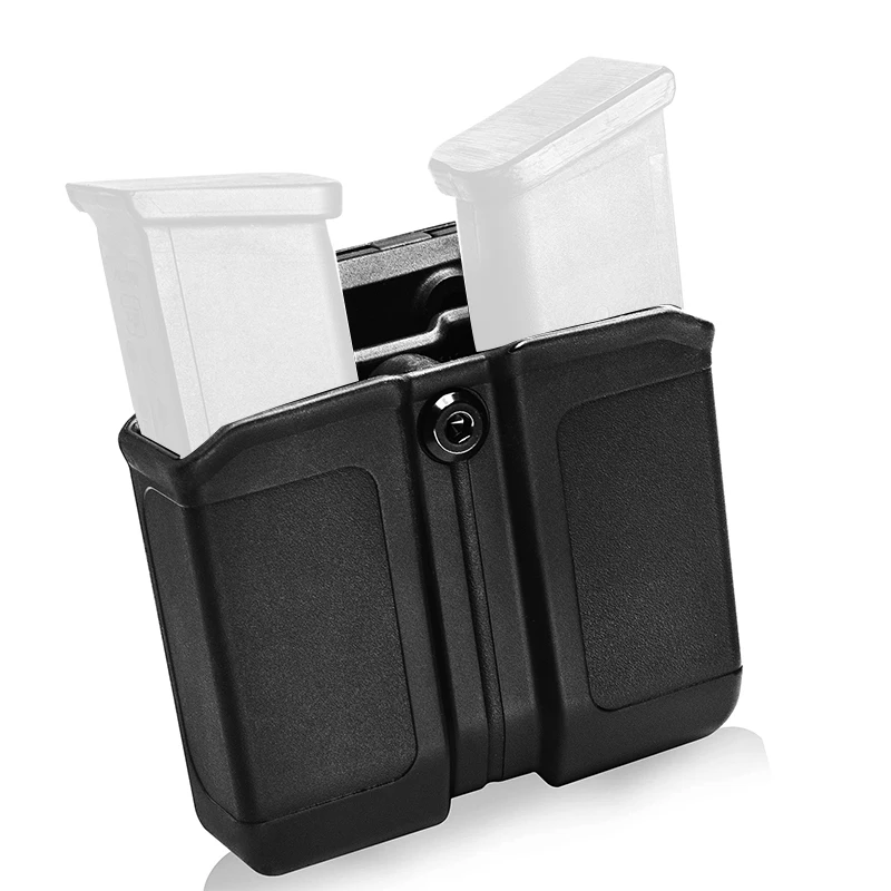 Polymer Double Mag Case 9mm & 0.4 Caliber Plastic Magazine Holster Holder