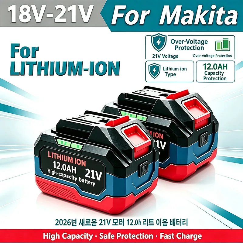For Makita  New‑Look Model, Wide Compatibility. For 21V 12.0Ah Replacement Lithium Ion Battery Suit DIY Power Repair Tools
