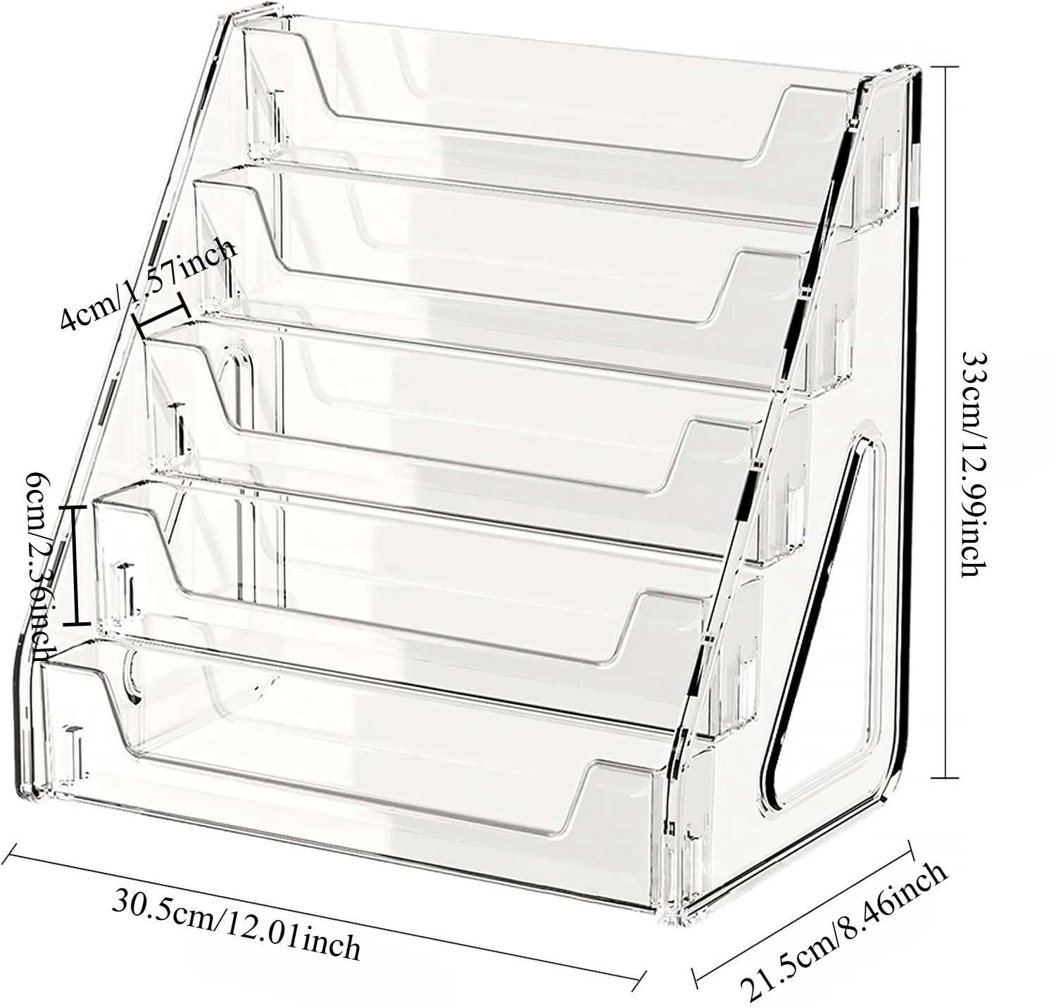 5-Tier Clear Acrylic Card Display Stand Desktop Holder for Graded Sports Cards Football Baseball Basketball Postcards Stickers