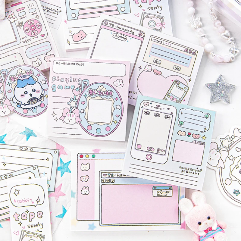 80Sheets Cute Cartoon Notebook DIY Planner Book Decoration Sticky Note Creative Leave Message Post Student Stationery Gifts
