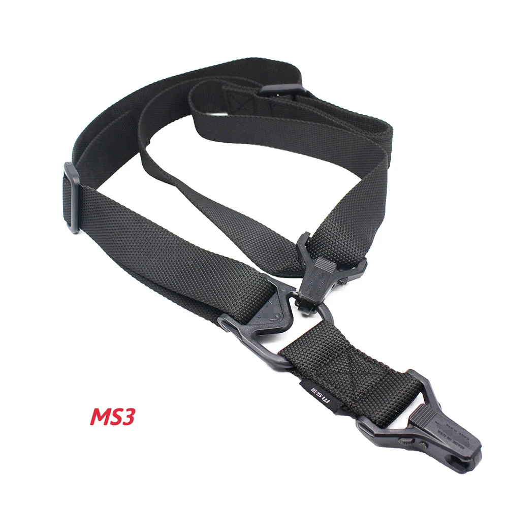 Sling carregando câmera, cinta tática, corda de segurança de ponto duplo, comprimento ajustável, nylon, multi-tarefa, MS1, MS2, MS3, MS4