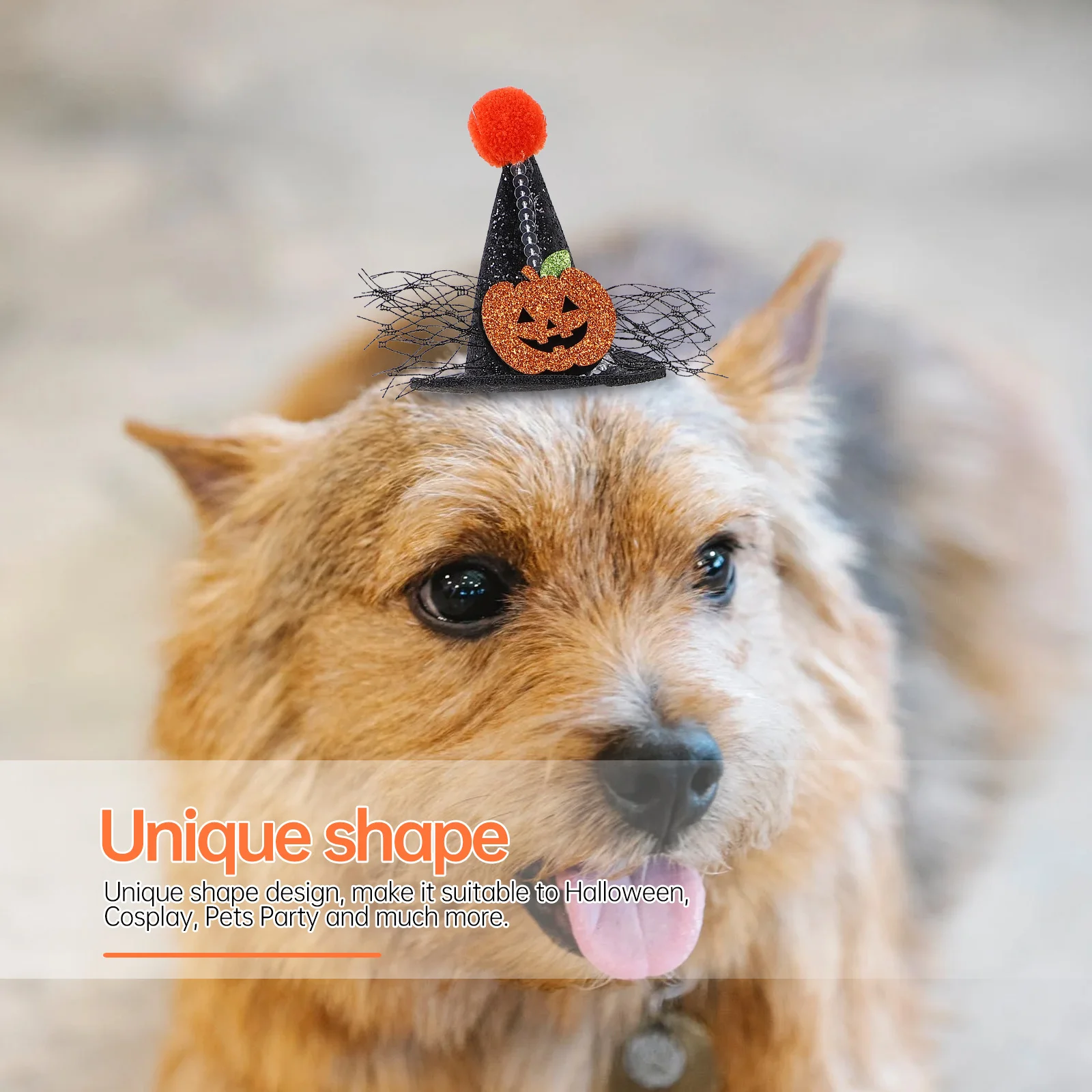 

1Pcs Pet Costume Hat Adjustable Halloween Dog Cat Headwear Cosplay Party Pet Decorative Accessory Halloween Cosplay Costume