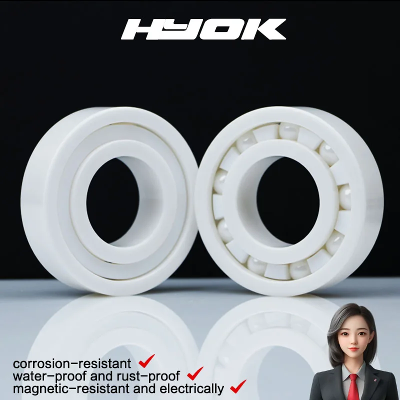 1PCS  ABEC-7 Zirconia Ceram Bearing 6000 6001 6002 6003 6004 6005 6006 6007 6008 6009 6010 Open type or Double-sided sealing