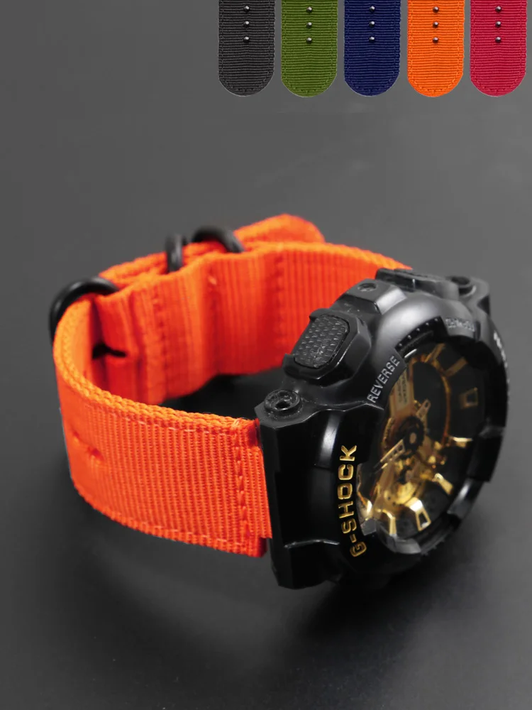 Canvas Nylon Modified Watch with Men's Adapter C-a-s-i-o Small Steel Cannon GM110 GM2100 GA110 GA900