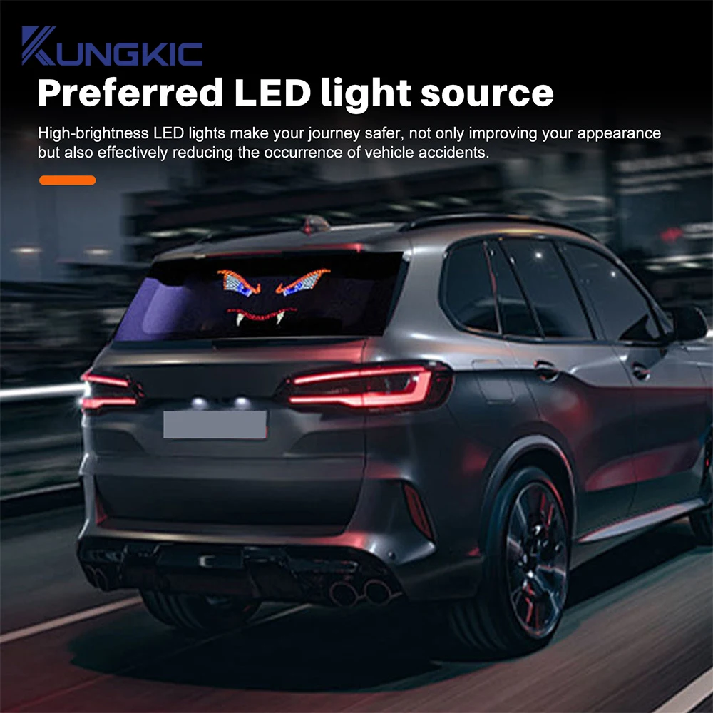 Car LED Display Decorative Light 5V Devil's Eye Pattern Personalized Modification Atmosphere Warning Light Front Rear Windshield