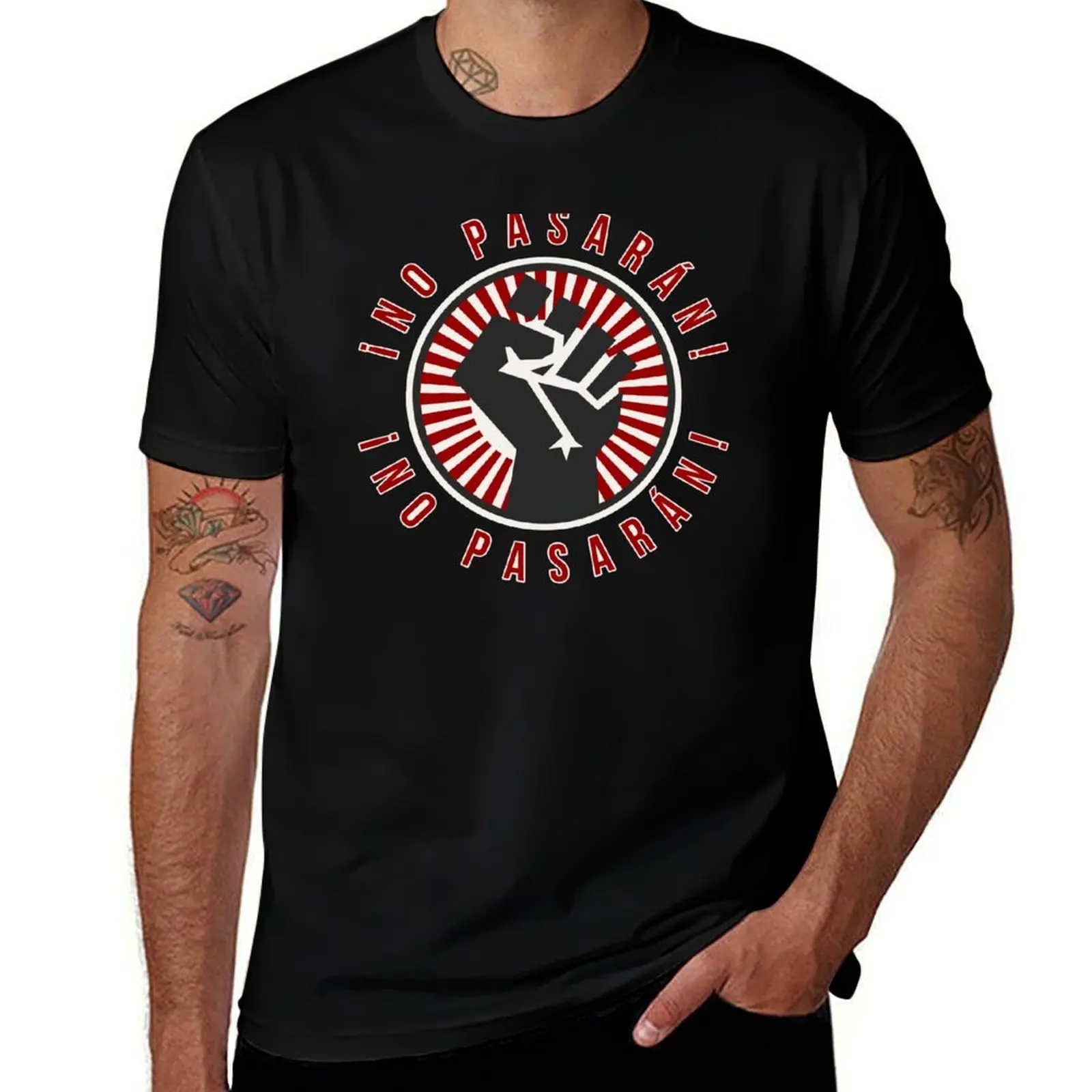 No Pasaran T-Shirt Basic Daily Outfit Short Sleeve Tee T-Shirt