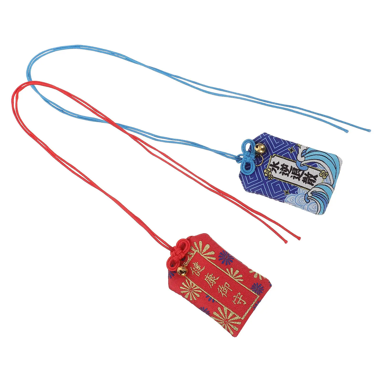 2Pcs Japanese Embroidered Omamori Lucky Amulet Charm Traditional Shrine Blessing Health Good Car Portable Charm