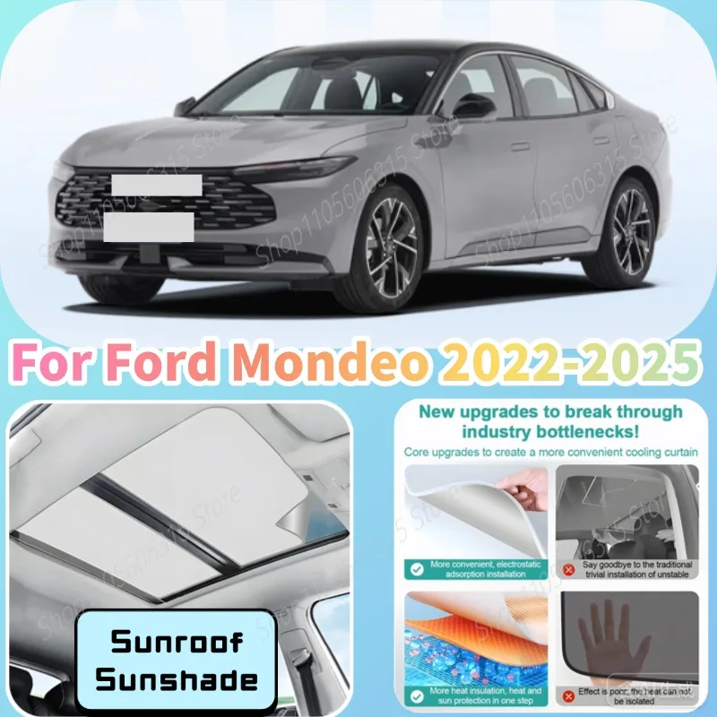 Vehicle Sunshades For Ford Mondeo Taurus 2025 Accessories 2022 2023 2024 2025 MK5 Static Cling Sunshades Heat Shield Skylight