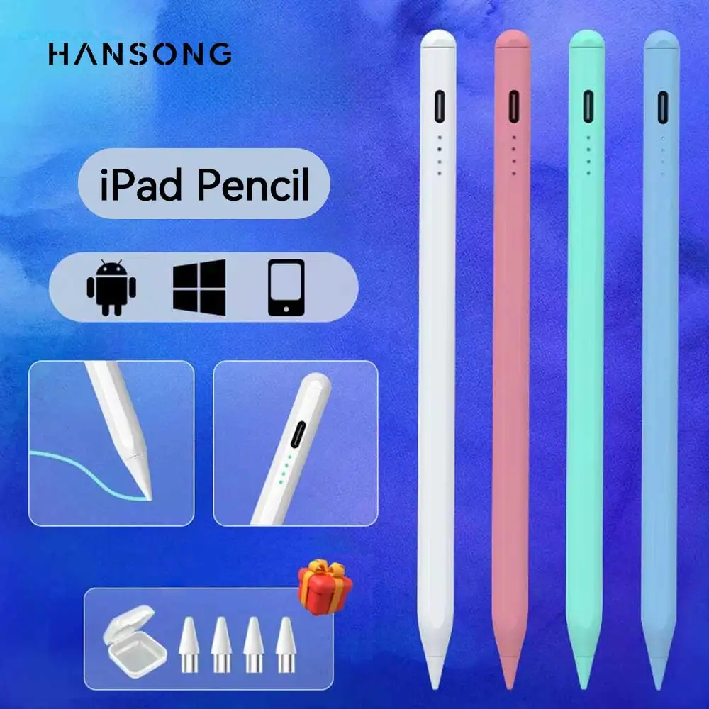 قلم رصاص Apple iPad Air 11 13 M2 M3 Pro 13 11 M4 5/6/7/8/9/10th Gen A16 Air 3/4/5/6 Mini 6 7 مع رفض راحة اليد #1