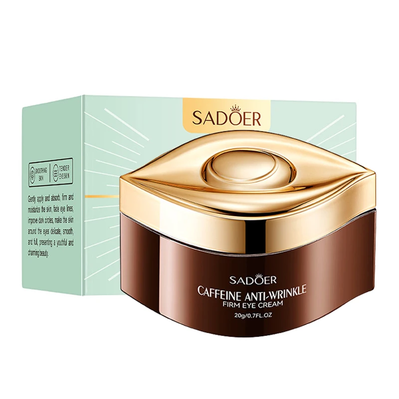 SADOER crema de ojos con cafeína anti ojeras bolsas de ojos removedor reafirmante cremas hidratantes para ojos belleza ojos productos para el cuidado de la piel