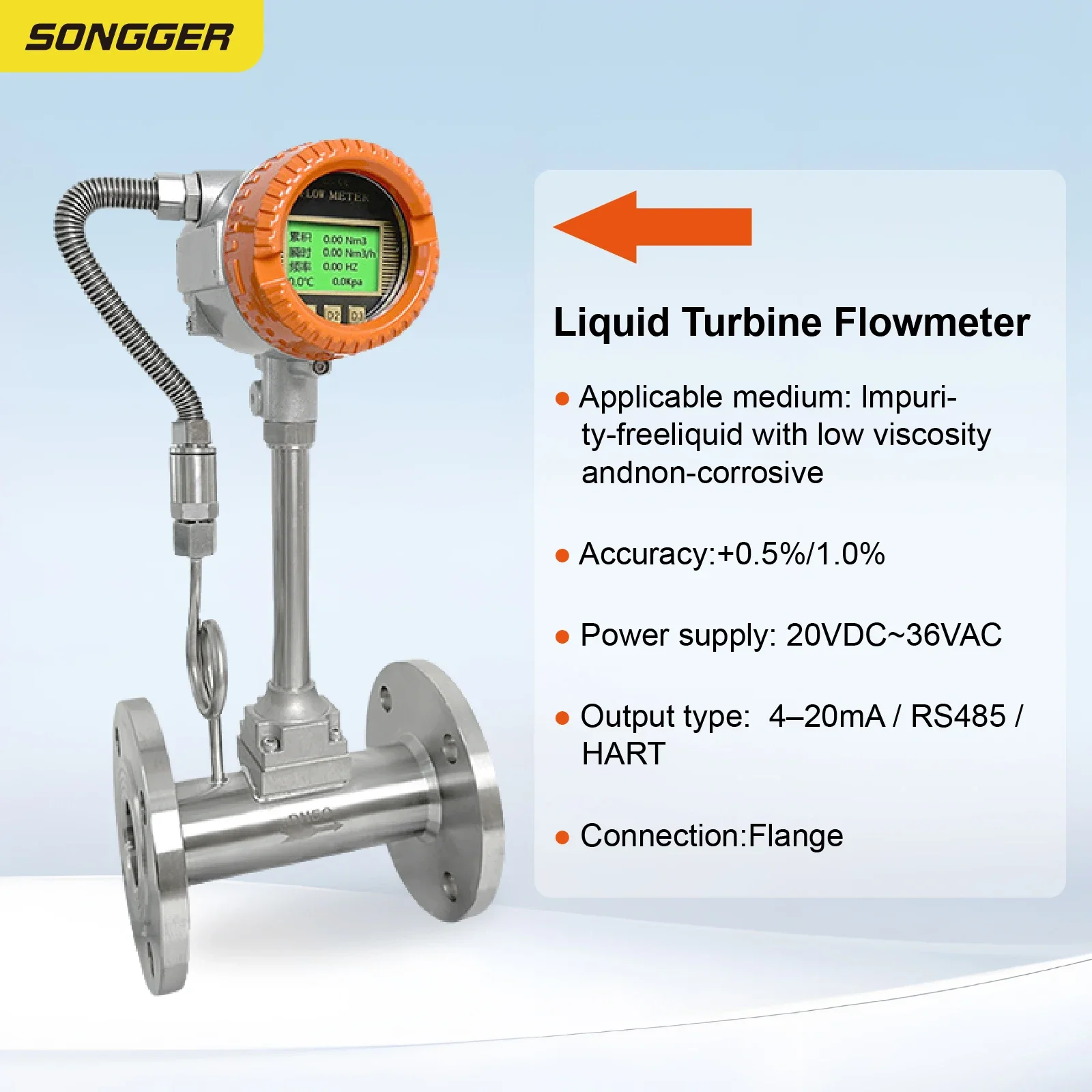 Flow Meter for Steam Compressed Air Natural Gas Liquid RS485 4-20mA Output Industrial High Temp Sensor