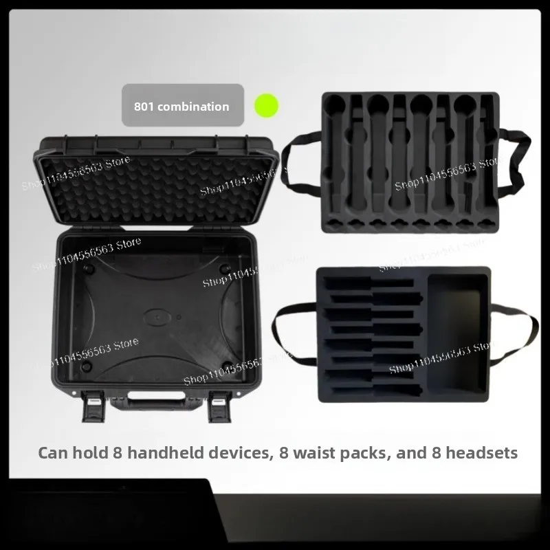 Combination Storage Box 8 Microphone 8 Fanny Pack Microphone Fanny Pack Headset Earphone Monitor Performance Plastic Suitcase