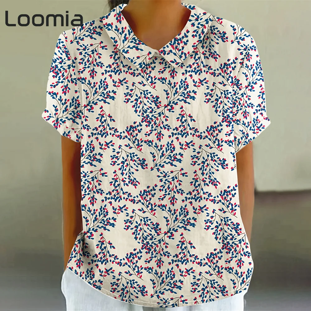 

Vintage Graphic T Shirts Summer Casual Woman Clothing Y2k Clothes New Simple Women's T-Shirt Lapel Female Clothing Street Tops