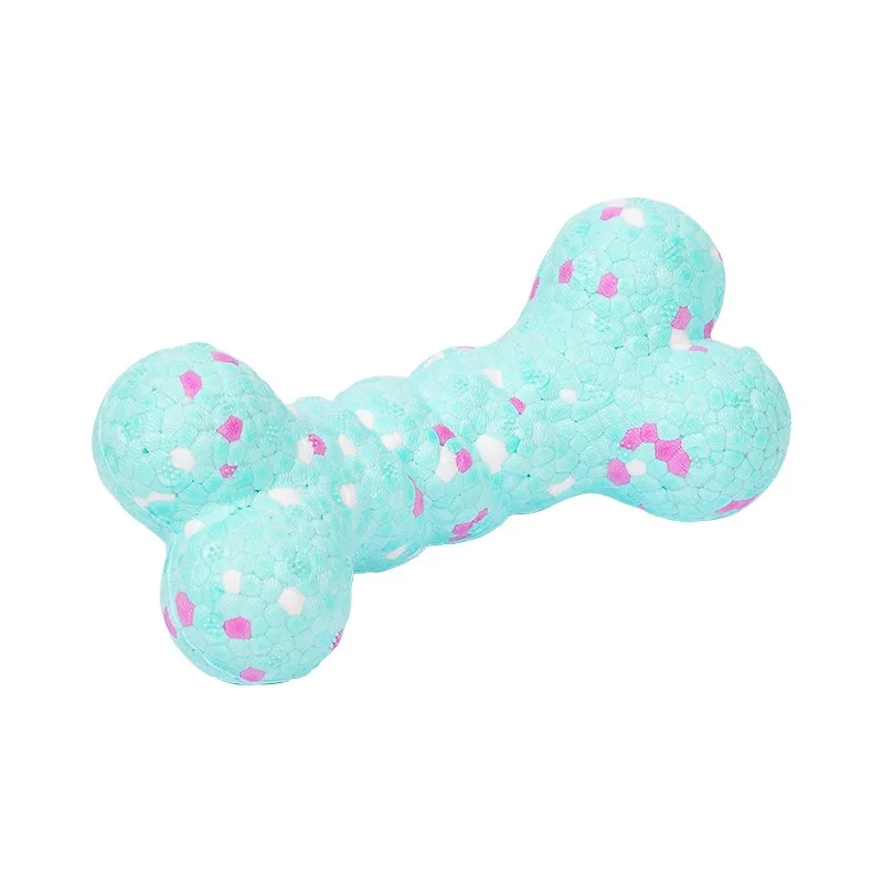 

Dog Chew Toy Durable Rubber Ball Interactive Bouncy Training Bone Squeaky Toy for Small Medium Dogs Teeth Cleaning Self Healing