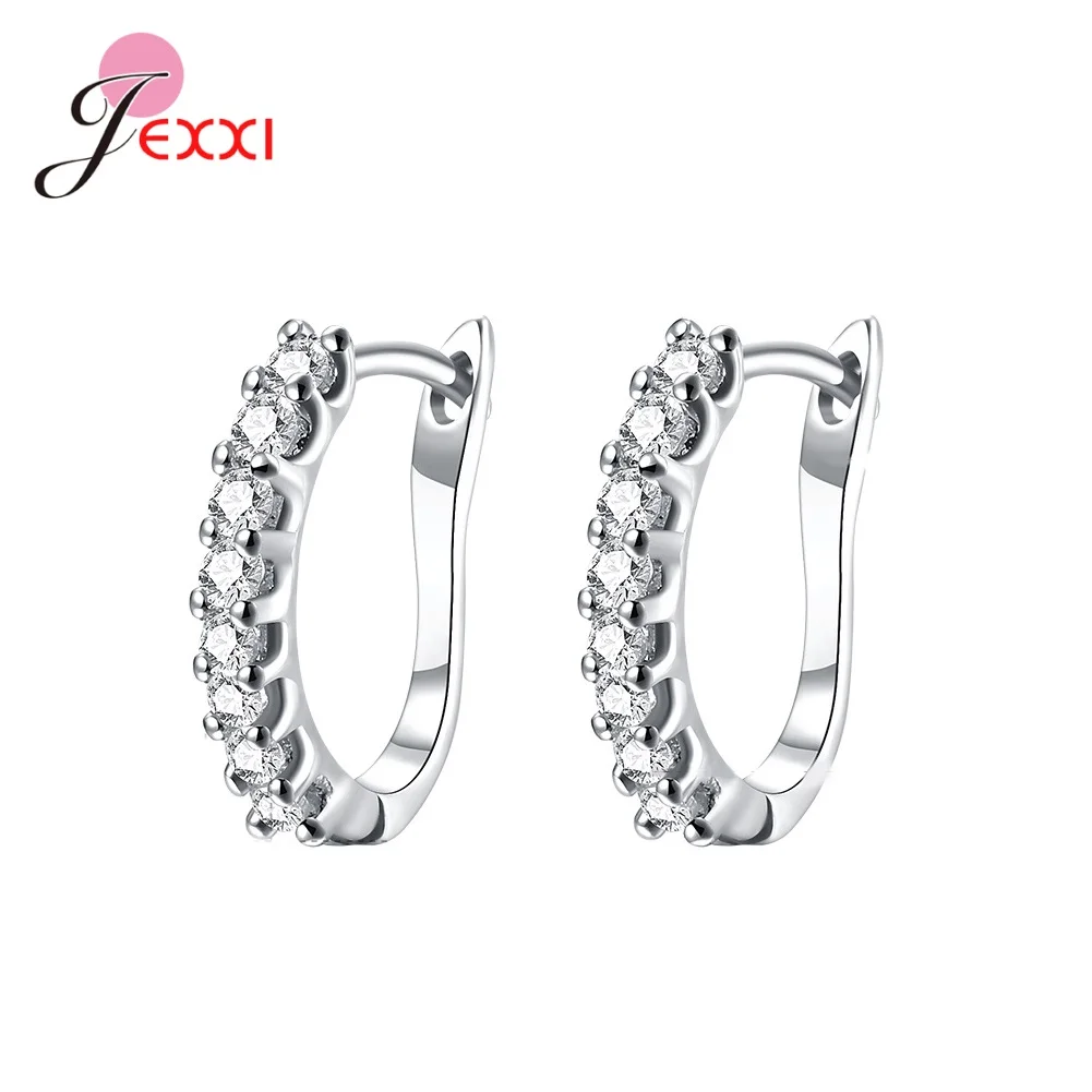 Hot Selling Genuine 925 Sterling Silver Hoop Earrings For Young Women Newest Female Fashion Jewelry Accessory