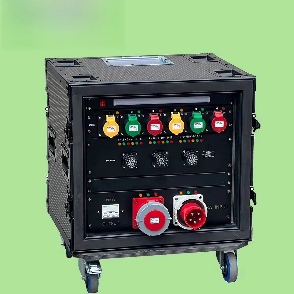 380V Audio Lighting Power Distribution Equipment 63A Socapex Electric Supply Power Box