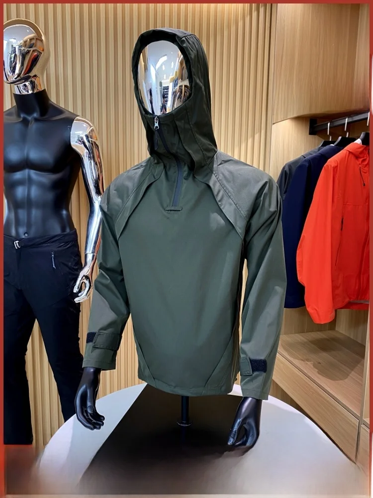 

New 2023 Men's Outdoor Hard ell Waterproof Jaet American Sle Youth Faion Spring Autumn Stand Fit Hooded Coat