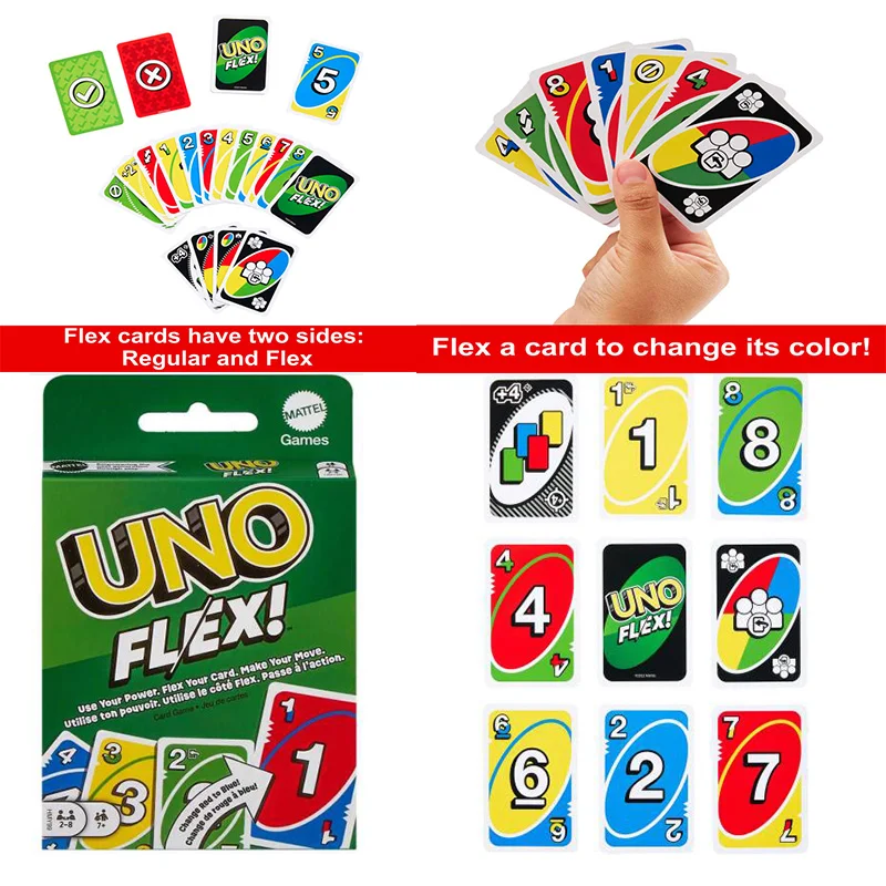 Uno Flex Flip Dos Matching Card Game Anime UNO No mercy Multiplayer Family Party Boardgame Funny Friends Entertainment Poker