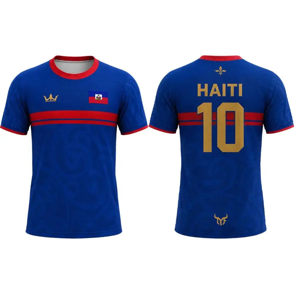 Haitian Flag 3D Print Quick Dry Football Jersey 2026 New Men's Sports Short Sleeve T-shirt Men's And Women's Casual Summer Tops