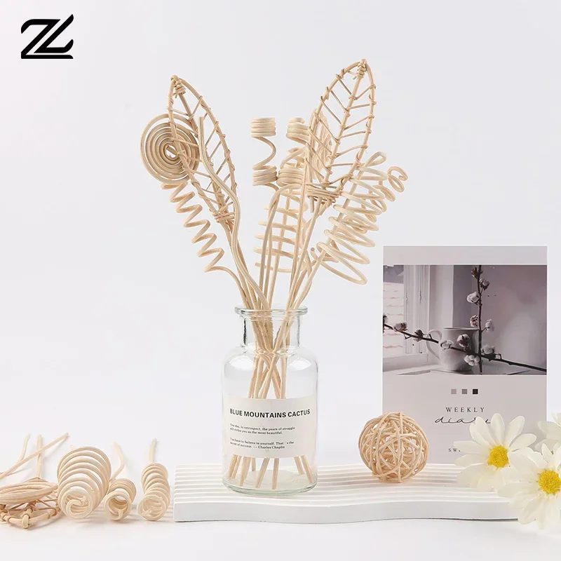12PCS Lotus Series Flower Rattan Sticks Fireless Fragrances Reed Diffuser Stick Diy Ornaments Home Decor