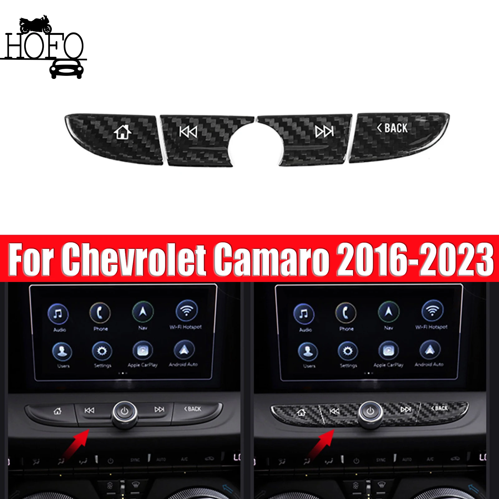 

4PCS Navigation Panel Button Trim Cover For Chevrolet Camaro 2016-2023