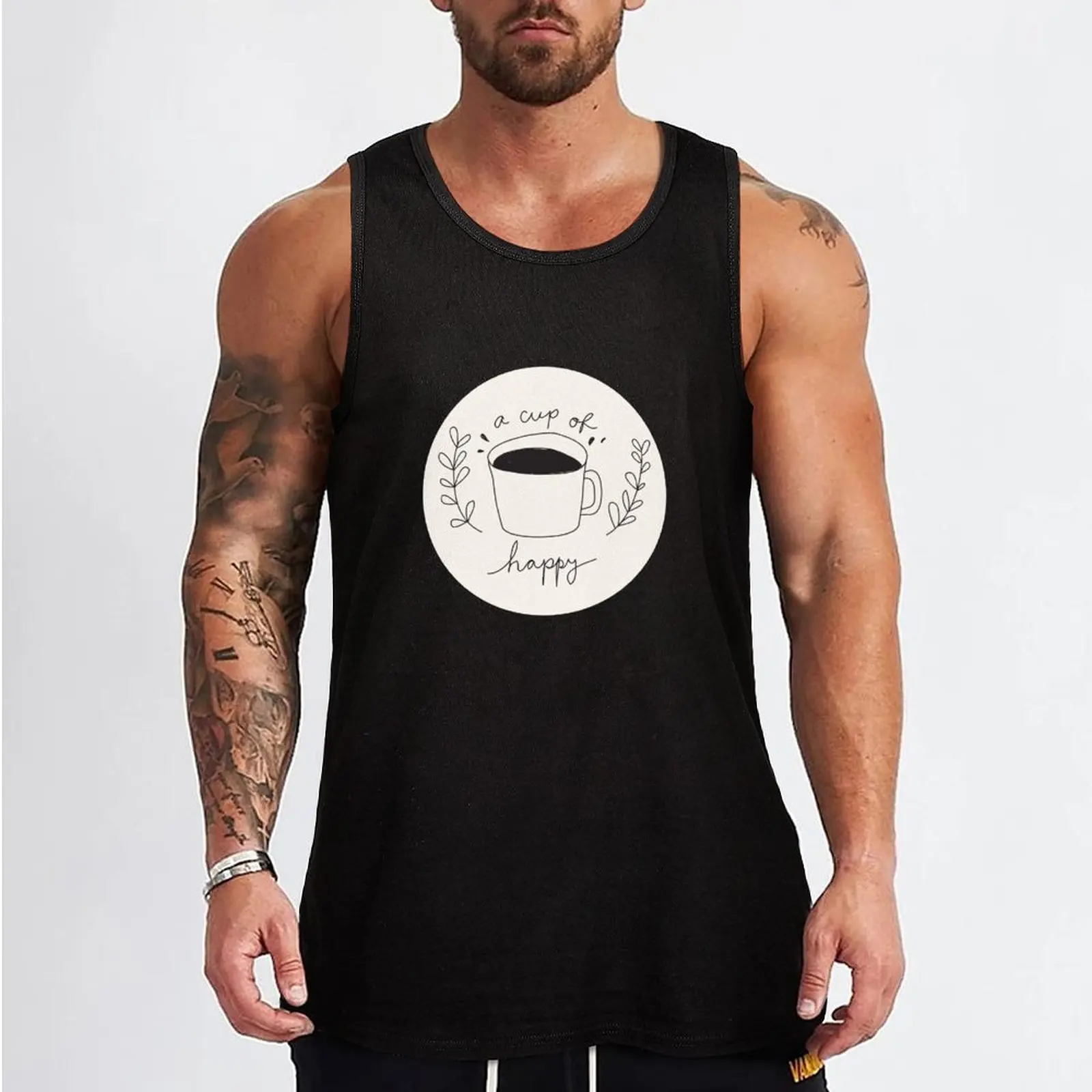 A Cup Of Happy Tank Top Men's clothes luxury style vest for men